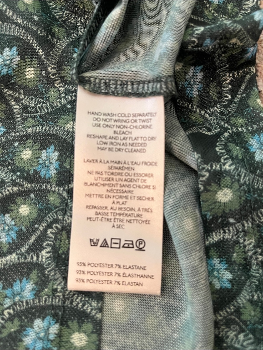 Anthropologie Printed Mock Neck Mesh Top | Size M - Picture 7 of 7